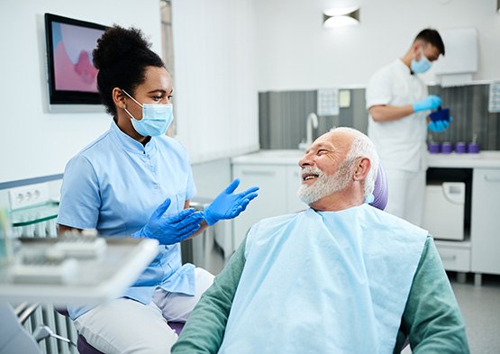 Man smiling in the dental chair